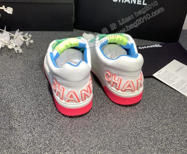 Chanel女鞋 香奈兒2020SS早春新款 糖果色休閒小白鞋 網紅明星同款  naq1261
